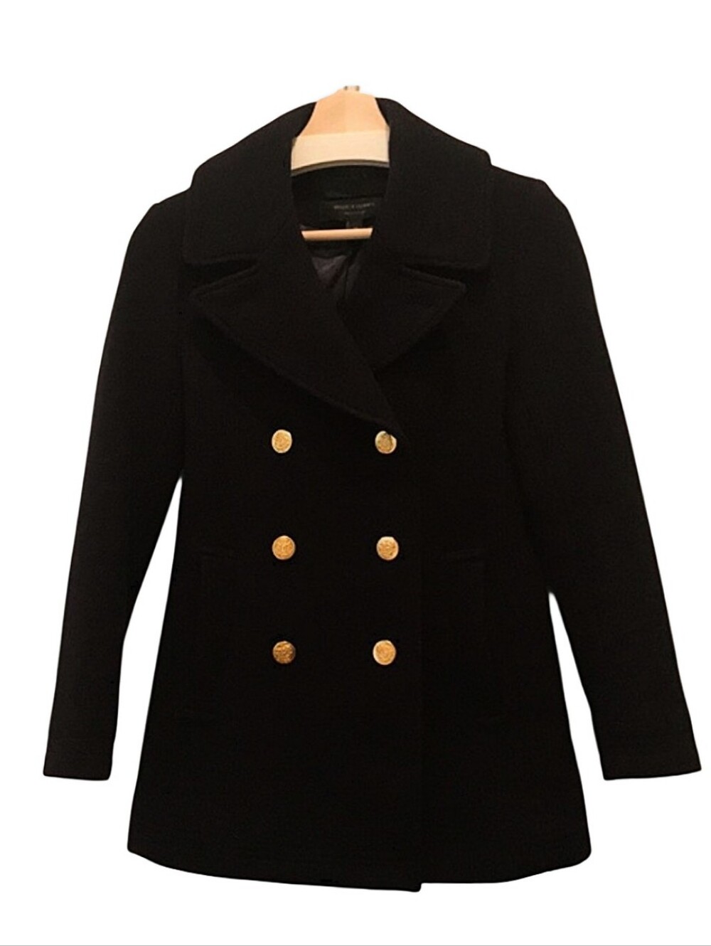 Retro vintage preppy Y2K classic J.Crew Stadium-cloth majesty peacoat navy Blue - Picture 2 of 7